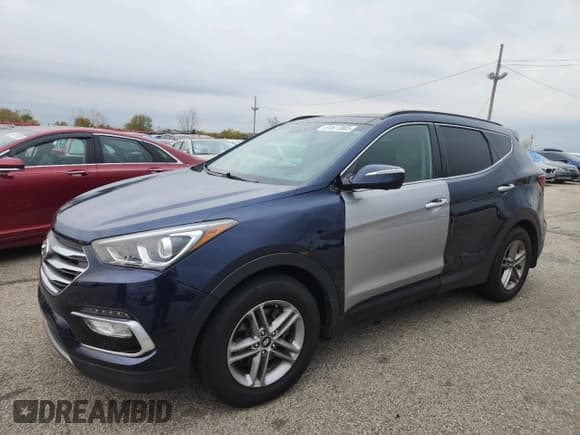 ✅ 2018 Hyundai Santa Fe 2.4L • VIN: 5XYZU3LB1JG537675 • Lot: 91677885. Listed on Copart with 124,280 mi. Free auction sales archive from the USA and detailed vehicle history report at DreamBid. Image 1.
