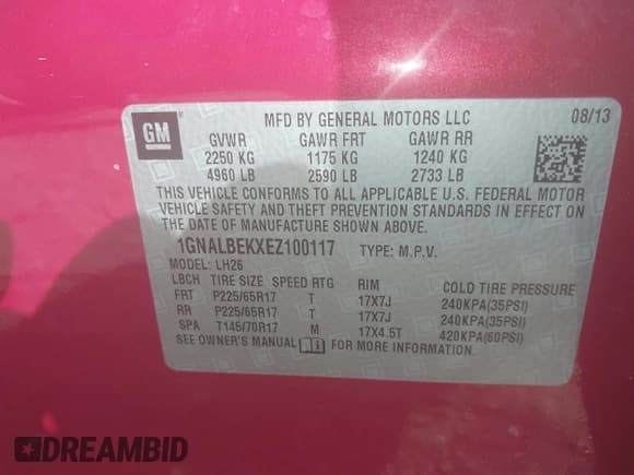 ✅ 2014 Chevrolet Equinox LT • VIN: 1GNALBEKXEZ100117 • Lot: 43530904. Wystawiony na IAAI z przebiegiem 149 519 mil. Bezpłatny archiwum sprzedaży aukcyjnych z USA i szczegółowy raport historii pojazdu na DreamBid. Zdjęcie 9.