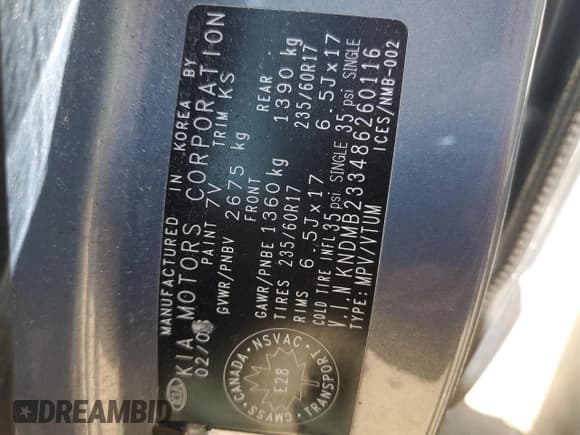 ✅ 2008 Kia Sedona EX • VIN: KNDMB233486260116 • Lot: 71962405. Wystawiony na Copart z przebiegiem 170 415 mil. Bezpłatny archiwum sprzedaży aukcyjnych z USA i szczegółowy raport historii pojazdu na DreamBid. Zdjęcie 13.