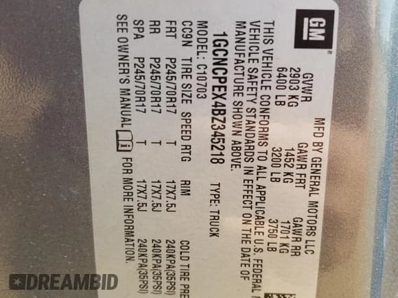 ✅ 2011 Chevrolet Silverado 1500 Work Truck • VIN: 1GCNCPEX4BZ345218 • Lot: 71561234. Listed on Copart with 52,043 mi. Free auction sales archive from the USA and detailed vehicle history report at DreamBid. Image 14.