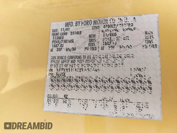 ✅ 2002 Ford Ranger XL • VIN: 1FTYR11U52TA31648 • Лот: 42439772. Опубликован ранее на IAAI с пробегом 214 155 миль. Бесплатный доступ к архиву аукционных продаж из США и подробный отчёт об истории автомобиля на DreamBid. Изображение 9.