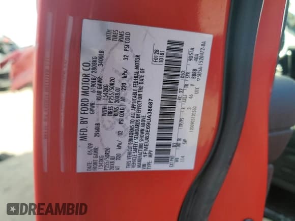 ✅ 2009 Ford Explorer • VIN: 1FMEU83E69UA38687 • Лот: 46888115. Опубликован ранее на Copart с пробегом 140 782 миль. Бесплатный доступ к архиву аукционных продаж из США и подробный отчёт об истории автомобиля на DreamBid. Изображение 13.