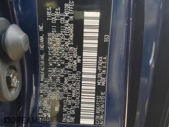 ✅ 2006 Toyota Sienna CE • VIN: 5TDZA23CX6S431313 • Lot: 54569085. Listed on Copart with 196,528 mi. Free auction sales archive from the USA and detailed vehicle history report at DreamBid. Image 13.