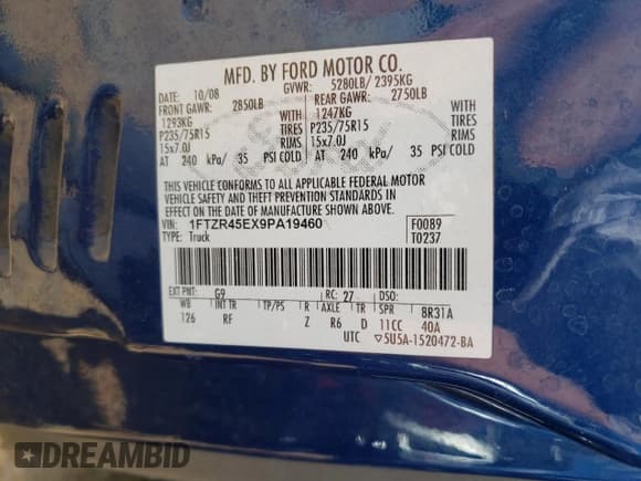 ✅ 2009 Ford Ranger XLT • VIN: 1FTZR45EX9PA19460 • Лот: 82007595. Опубликован ранее на Copart с пробегом 149 248 миль. Бесплатный доступ к архиву аукционных продаж из США и подробный отчёт об истории автомобиля на DreamBid. Изображение 12.
