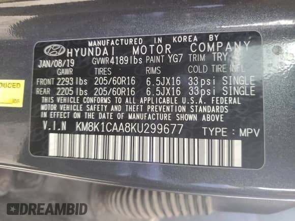 2019 Hyundai Kona SE с VIN KM8K1CAA8KU299677, выставлен на аукционе Copart как лот 49892113 с пробегом 69 503 миль миль и . История ставок и продаж доступна на DreamBid. Изображение 14.