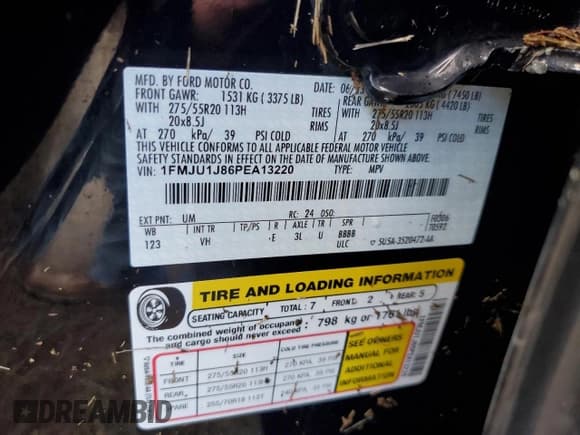 ✅ 2023 Ford Expedition XLT • VIN: 1FMJU1J86PEA13220 • Lot: 73659844. Listed on Copart with Not provided. Free auction sales archive from the USA and detailed vehicle history report at DreamBid. Image 14.