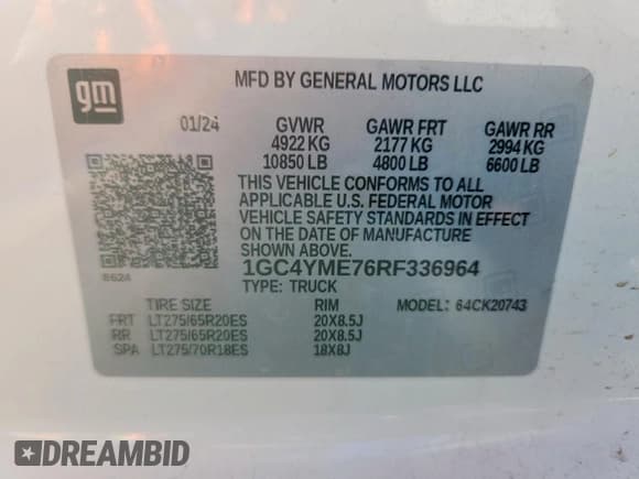 ✅ 2024 Chevrolet Silverado 2500HD Custom • VIN: 1GC4YME76RF336964 • Lot: 85485825. Wystawiony na Copart z przebiegiem 35 998 mil. Bezpłatny archiwum sprzedaży aukcyjnych z USA i szczegółowy raport historii pojazdu na DreamBid. Zdjęcie 13.
