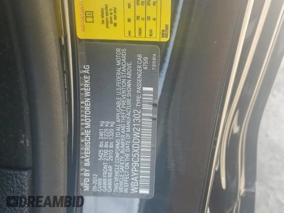 ✅ 2013 BMW 6 Series 650i • VIN: WBAYP9C5XDDW21302 • Лот: 71541374. Опубликован ранее на Copart с пробегом 95 677 миль. Бесплатный доступ к архиву аукционных продаж из США и подробный отчёт об истории автомобиля на DreamBid. Изображение 14.