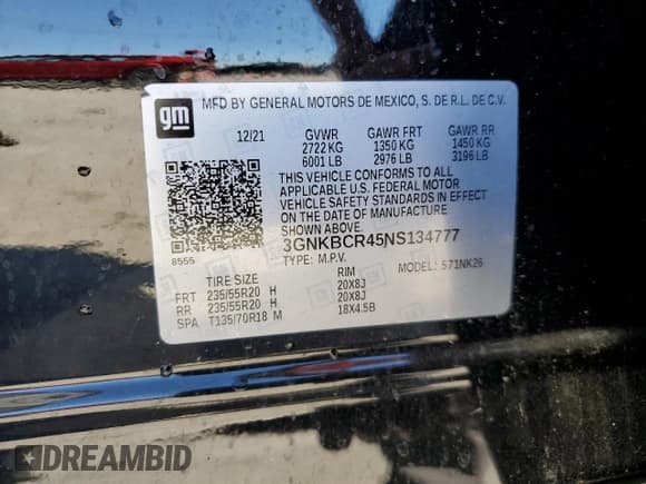 ✅ 2022 Chevrolet Blazer LT • VIN: 3GNKBCR45NS134777 • Lot: 86493125. Wystawiony na Copart z przebiegiem 79 943 mil. Bezpłatny archiwum sprzedaży aukcyjnych z USA i szczegółowy raport historii pojazdu na DreamBid. Zdjęcie 14.