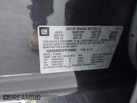 ✅ 2015 Chevrolet Suburban LTZ • VIN: 1GNSKKKCXFR194683 • Lot: 43623981. Wystawiony na IAAI z przebiegiem 200 298 mil. Bezpłatny archiwum sprzedaży aukcyjnych z USA i szczegółowy raport historii pojazdu na DreamBid. Zdjęcie 9.