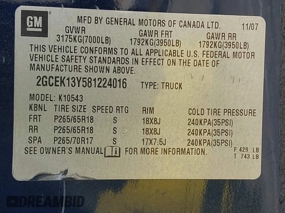 ✅ 2008 Chevrolet Silverado 1500 LTZ • VIN: 2GCEK13Y581224016 • Lot: 42927617. Listed on IAAI with 158,185 mi. Free auction sales archive from the USA and detailed vehicle history report at DreamBid. Image 9.