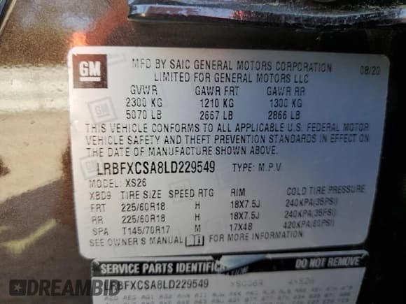 ✅ 2020 Buick Envision Essence • VIN: LRBFXCSA8LD229549 • Lot: 70998315. Wystawiony na Copart z przebiegiem 62 718 mil. Bezpłatny archiwum sprzedaży aukcyjnych z USA i szczegółowy raport historii pojazdu na DreamBid. Zdjęcie 13.