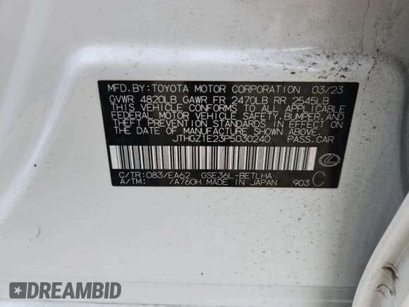 ✅ 2023 Lexus IS 350 F Sport • VIN: JTHGZ1E23P5030240 • Lot: 65498835. Wystawiony na Copart z przebiegiem 24 586 mil. Bezpłatny archiwum sprzedaży aukcyjnych z USA i szczegółowy raport historii pojazdu na DreamBid. Zdjęcie 13.