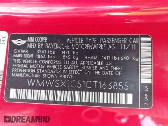 ✅ 2012 MINI Coupe • VIN: WMWSX1C51CT163855 • Лот: 43769218. Опубликован ранее на IAAI с пробегом 110 323 миль. Бесплатный доступ к архиву аукционных продаж из США и подробный отчёт об истории автомобиля на DreamBid. Изображение 9.