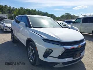 ✅ 2023 Chevrolet Blazer LT • VIN: 3GNKBHR41PS203223 • Lot: 43047116. Listed on IAAI with 45,634 mi. Free auction sales archive from the USA and detailed vehicle history report at DreamBid. Image 1.