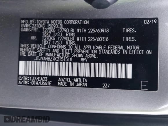 ✅ 2019 Lexus NX 300 • VIN: JTJYARBZ7K2151518 • Лот: 42942256. Опубликован ранее на IAAI с пробегом 123 113 миль. Бесплатный доступ к архиву аукционных продаж из США и подробный отчёт об истории автомобиля на DreamBid. Изображение 9.