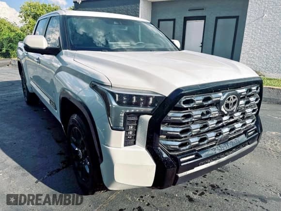 ✅ 2024 Toyota Tundra Platinum • VIN: 5TFNA5DB8RX199752 • Лот: 86179985. Опубликован ранее на Copart с пробегом 18 001 миль. Бесплатный доступ к архиву аукционных продаж из США и подробный отчёт об истории автомобиля на DreamBid. Изображение 1.