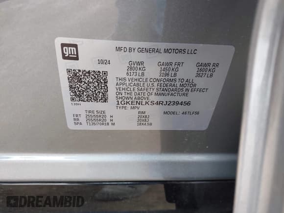 ✅ 2024 GMC Acadia FWD Denali • VIN: 1GKENLKS4RJ239456 • Лот: 43526462. Опубликован ранее на IAAI с пробегом 11 420 миль. Бесплатный доступ к архиву аукционных продаж из США и подробный отчёт об истории автомобиля на DreamBid. Изображение 9.