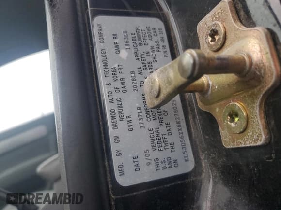 ✅ 2006 Suzuki Forenza • VIN: KL5JD56ZX6K278029 • Lot: 82026904. Wystawiony na Copart z przebiegiem 117 700 mil. Bezpłatny archiwum sprzedaży aukcyjnych z USA i szczegółowy raport historii pojazdu na DreamBid. Zdjęcie 12.