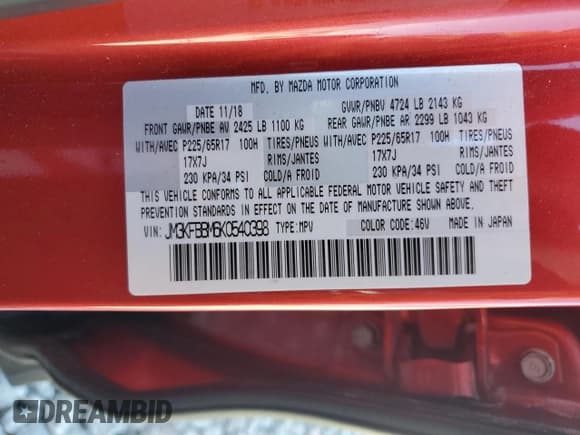 ✅ 2019 Mazda CX-5 Sport • VIN: JM3KFBBM6K0540398 • Lot: 90729345. Wystawiony na Copart z przebiegiem 60 955 mil. Bezpłatny archiwum sprzedaży aukcyjnych z USA i szczegółowy raport historii pojazdu na DreamBid. Zdjęcie 12.