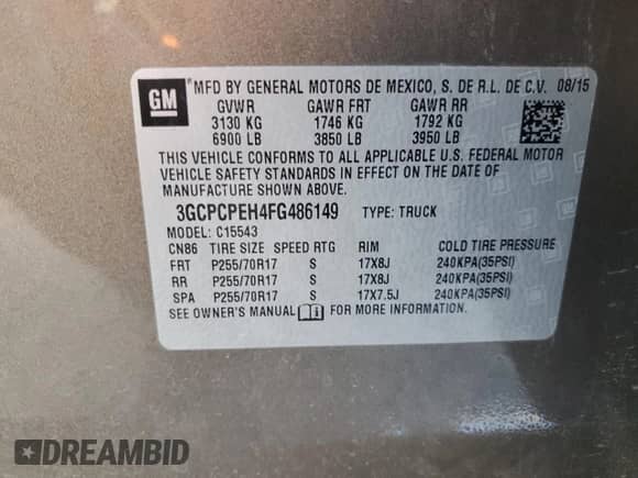 2015 Chevrolet Silverado 1500 Work Truck с VIN 3GCPCPEH4FG486149, выставлен на аукционе Copart как лот 91202245 с пробегом 286 057 миль миль и Чистый • Clean title. История ставок и продаж доступна на DreamBid. Изображение 12.