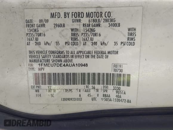 ✅ 2010 Ford Explorer XLT • VIN: 1FMEU7DE4AUA10948 • Lot: 43543058. Wystawiony na IAAI z przebiegiem 132 442 mil. Bezpłatny archiwum sprzedaży aukcyjnych z USA i szczegółowy raport historii pojazdu na DreamBid. Zdjęcie 9.