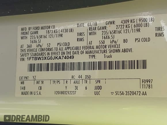 ✅ 2018 Ford Transit Cargo • VIN: 1FTBW3XG0JKA74049 • Лот: 42970084. Опубликован ранее на IAAI с пробегом 79 455 миль. Бесплатный доступ к архиву аукционных продаж из США и подробный отчёт об истории автомобиля на DreamBid. Изображение 9.