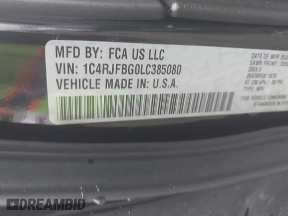 ✅ 2020 Jeep Grand Cherokee Limited • VIN: 1C4RJFBG0LC385080 • Lot: 42162766. Wystawiony na IAAI z przebiegiem 42 413 mil. Bezpłatny archiwum sprzedaży aukcyjnych z USA i szczegółowy raport historii pojazdu na DreamBid. Zdjęcie 9.