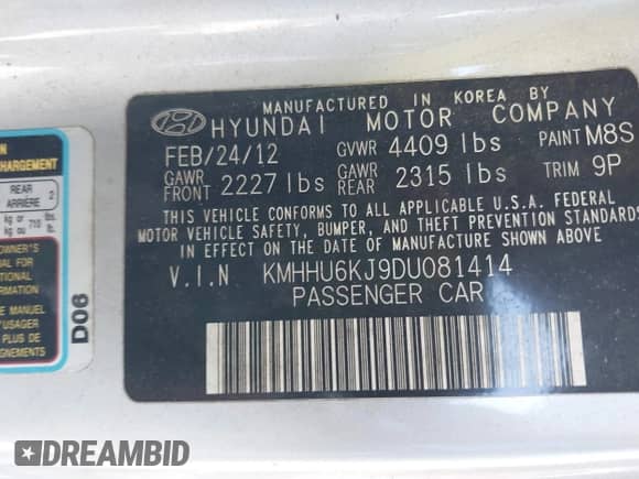 2013 Hyundai Genesis Coupe Track с VIN KMHHU6KJ9DU081414, выставлен на аукционе IAAI как лот 43440455 с пробегом 97 721 миль миль и . История ставок и продаж доступна на DreamBid. Изображение 9.