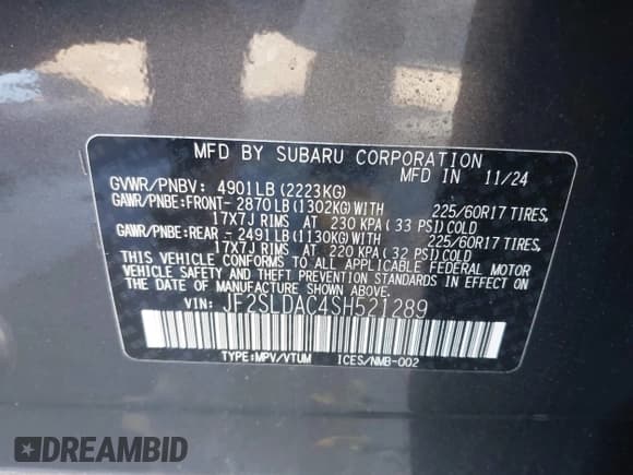 ✅ 2025 Subaru Forester • VIN: JF2SLDAC4SH521289 • Lot: 43380626. Wystawiony na IAAI z przebiegiem 1 489 mil. Bezpłatny archiwum sprzedaży aukcyjnych z USA i szczegółowy raport historii pojazdu na DreamBid. Zdjęcie 9.