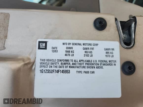 2004 Chevrolet Malibu с VIN 1G1ZS52F74F145953, выставлен на аукционе Copart как лот 65617255 с пробегом 383 938 миль миль и Списание • Salvage title. История ставок и продаж доступна на DreamBid. Изображение 12.