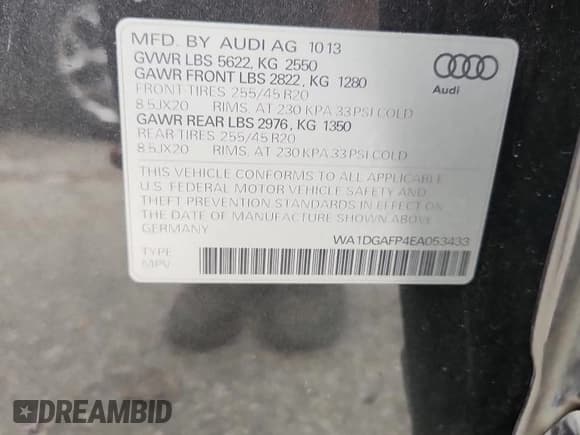 ✅ 2014 Audi Q5 Premium Plus • VIN: WA1DGAFP4EA053433 • Lot: 86773385. Wystawiony na Copart z przebiegiem 96 493 mil. Bezpłatny archiwum sprzedaży aukcyjnych z USA i szczegółowy raport historii pojazdu na DreamBid. Zdjęcie 13.