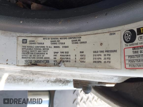 ✅ 2005 Chevrolet Colorado 1SF LS Z71 • VIN: 1GCDS136858147306 • Лот: 42878347. Опубликован ранее на IAAI с пробегом 244 307 миль. Бесплатный доступ к архиву аукционных продаж из США и подробный отчёт об истории автомобиля на DreamBid. Изображение 9.