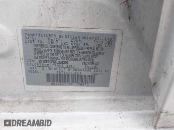 ✅ 2015 Nissan Note SR • VIN: 3N1CE2CP5FL358390 • Lot: 43118064. Listed on IAAI with 215,004 mi. Free auction sales archive from the USA and detailed vehicle history report at DreamBid. Image 9.