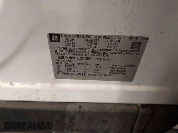 ✅ 2018 Chevrolet Equinox LS • VIN: 3GNAXHEV1JL288366 • Lot: 43399261. Wystawiony na IAAI z przebiegiem 114 640 mil mil. Skorzystaj z bezpłatnego archiwum sprzedaży aukcyjnych z USA i zobacz szczegółowy raport historii pojazdu na DreamBid. Zdjęcie 9.