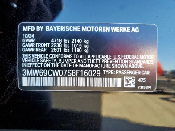 ✅ 2025 BMW 3 Series 330i • VIN: 3MW69CW07S8F16029 • Lot: 90715955. Listed on Copart with 9,683 mi. Free auction sales archive from the USA and detailed vehicle history report at DreamBid. Image 13.