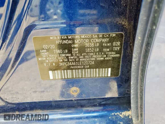 2020 Hyundai Accent Limited z VIN 3KPC34A61LE120724, wystawiony jako Copart lot #60055465 z przebiegiem 71 687 mil mil oraz Czysty tytuł • Clean title. Historia ofert i sprzedaży dostępna na DreamBid. Obrazek 12.