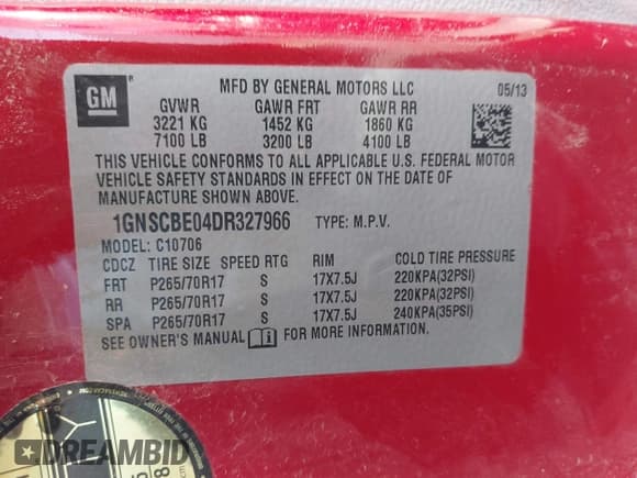 ✅ 2013 Chevrolet Tahoe LT • VIN: 1GNSCBE04DR327966 • Lot: 42100794. Wystawiony na IAAI z przebiegiem 208 088 mil. Bezpłatny archiwum sprzedaży aukcyjnych z USA i szczegółowy raport historii pojazdu na DreamBid. Zdjęcie 9.