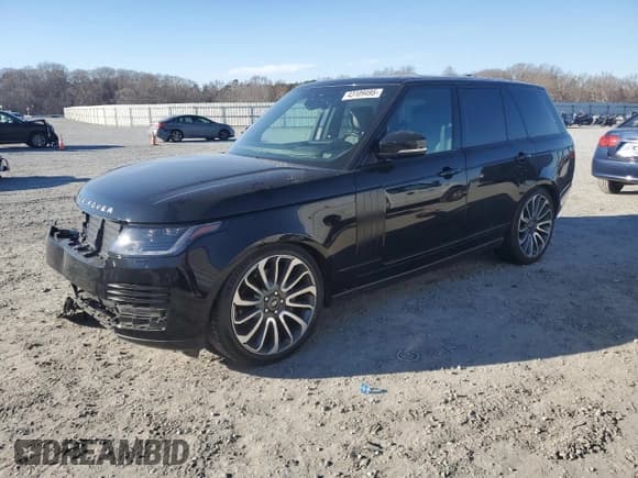 ✅ 2019 Land Rover Range Rover • VIN: SALGS2RE9KA556896 • Lot: 43109495. Listed on Copart with 37,710 mi. Free auction sales archive from the USA and detailed vehicle history report at DreamBid. Image 1.