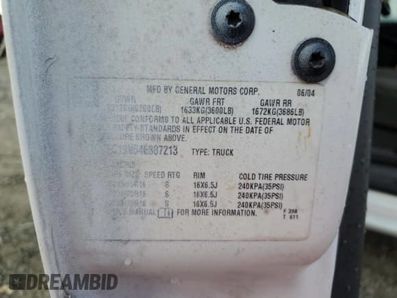 ✅ 2004 Chevrolet Silverado 1500 Work Truck • VIN: 1GCEC19V64E387213 • Лот: 85362264. Опубликован ранее на Copart с пробегом 184 866 миль. Бесплатный доступ к архиву аукционных продаж из США и подробный отчёт об истории автомобиля на DreamBid. Изображение 13.