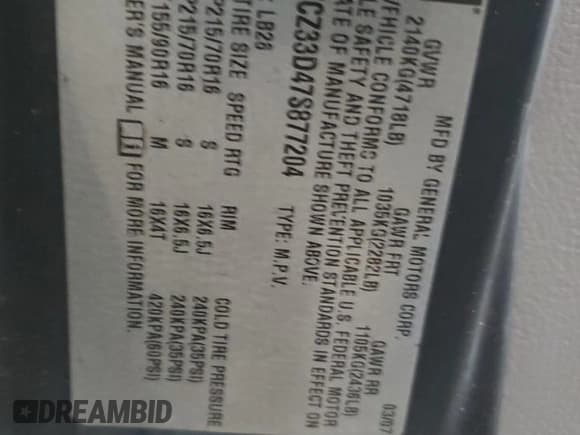 ✅ 2007 Saturn VUE I4 • VIN: 5GZCZ33D47S877204 • Lot: 49153545. Wystawiony na Copart z przebiegiem 154 365 mil. Bezpłatny archiwum sprzedaży aukcyjnych z USA i szczegółowy raport historii pojazdu na DreamBid. Zdjęcie 14.