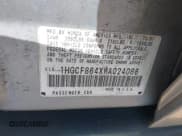 ✅ 1998 Honda Accord DX • VIN: 1HGCF864XWA024086 • Lot: 42180387. Listed on IAAI with 138,477 mi. Free auction sales archive from the USA and detailed vehicle history report at DreamBid. Image 9.