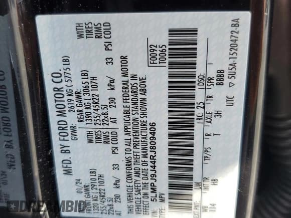 ✅ 2024 Lincoln Nautilus Black Label • VIN: 5LMPJ9J44RJ809406 • Lot: 65320145. Wystawiony na Copart z przebiegiem 7 230 mil. Bezpłatny archiwum sprzedaży aukcyjnych z USA i szczegółowy raport historii pojazdu na DreamBid. Zdjęcie 13.