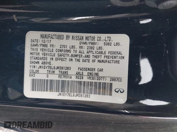 ✅ 2018 Infiniti Q60 Sport • VIN: JN1EV7EL6JM391283 • Лот: 42346900. Опубликован ранее на IAAI с пробегом 70 015 миль. Бесплатный доступ к архиву аукционных продаж из США и подробный отчёт об истории автомобиля на DreamBid. Изображение 9.