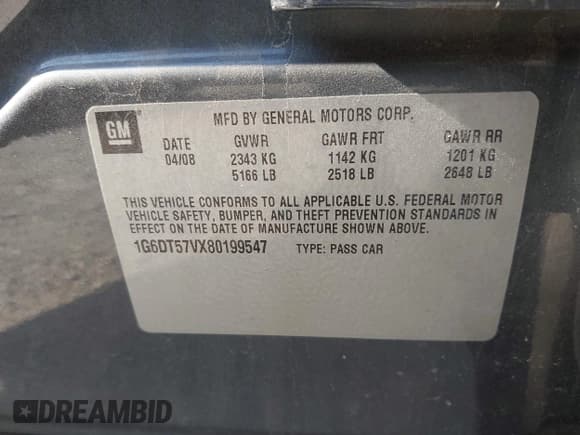 ✅ 2008 Cadillac CTS AWD • VIN: 1G6DT57VX80199547 • Lot: 42680062. Listed on IAAI with 114,137 mi. Free auction sales archive from the USA and detailed vehicle history report at DreamBid. Image 9.