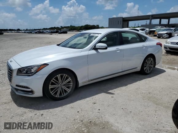✅ 2018 Genesis G80 3.8L • VIN: KMHGN4JE6JU269286 • Lot: 60603775. Listed on Copart with 74,665 mi. Free auction sales archive from the USA and detailed vehicle history report at DreamBid. Image 1.