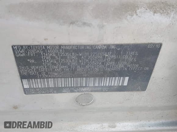 ✅ 2010 Toyota RAV4 • VIN: 2T3ZK4DV9AW005824 • Лот: 42421869. Опубликован ранее на IAAI с пробегом 204 430 миль. Бесплатный доступ к архиву аукционных продаж из США и подробный отчёт об истории автомобиля на DreamBid. Изображение 9.