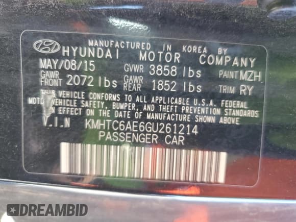 ✅ 2016 Hyundai Veloster Turbo • VIN: KMHTC6AE6GU261214 • Lot: 79871924. Wystawiony na Copart z przebiegiem 136 394 mil. Bezpłatny archiwum sprzedaży aukcyjnych z USA i szczegółowy raport historii pojazdu na DreamBid. Zdjęcie 12.