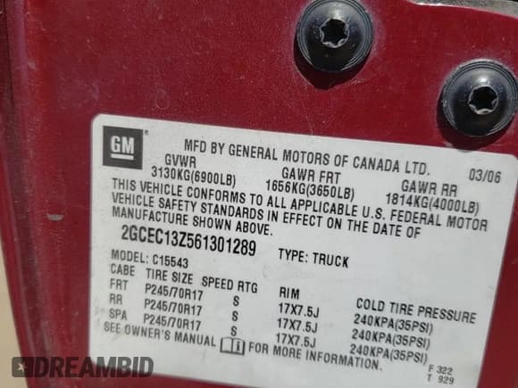 ✅ 2006 Chevrolet Silverado 1500 LT3 • VIN: 2GCEC13Z561301289 • Лот: 55740774. Опубликован ранее на Copart с пробегом 319 534 миль. Бесплатный доступ к архиву аукционных продаж из США и подробный отчёт об истории автомобиля на DreamBid. Изображение 12.