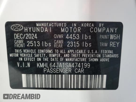 ✅ 2025 Hyundai Sonata SEL • VIN: KMHL64JA1SA474199 • Лот: 91993395. Опубликован ранее на Copart с пробегом 15 350 миль. Бесплатный доступ к архиву аукционных продаж из США и подробный отчёт об истории автомобиля на DreamBid. Изображение 12.